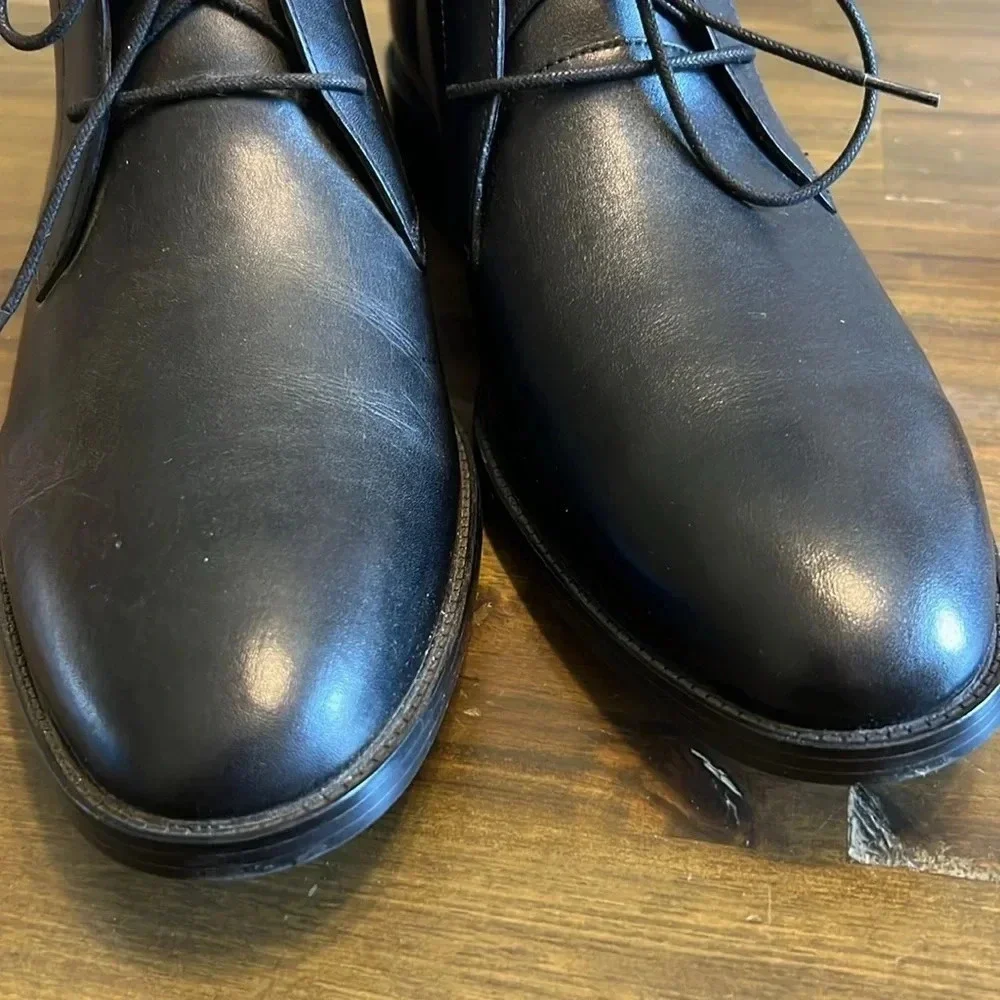Cole Haan Men's Hawthorne Chukka Boot Black Black WR Leather C38729 10 1/2
